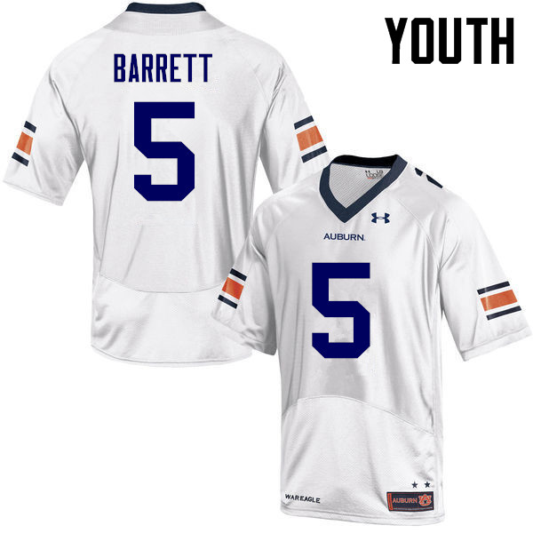 Auburn Tigers Youth Devan Barrett #5 White Under Armour Stitched College NCAA Authentic Football Jersey YEM2574ZX